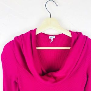 Splendid Pink Cowel Neck Thermal Top